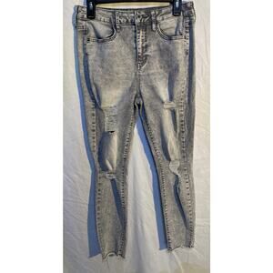 So Good For Life Gray Jeans Ripped Skinny Size 9 /29W Grunge Washed Out Stretchy